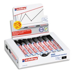 Marqueur edding e660 tableau blanc rechargeable pointe ogive tracé 1.5/3mm encre cap-off pack 17 unités + 3 gratuits