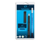 Stylo plume easy schneider bleu avec 1 effaceur et 5 cartouches standards