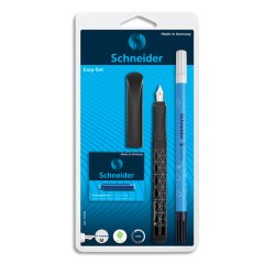 Stylo plume easy schneider bleu avec 1 effaceur et 5 cartouches standards