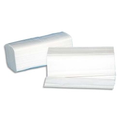 Colis de 30 Paquets de 100 Essuie-mains 2 plis plié en W, Ft 22 x 35 cm Distributeur H2
