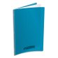 Cahier piqûre 24x32cm 96 pages 90g grands carreaux Seyès.Couverture polypropylène Turquoise