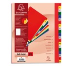 Intercalaire A4+ polypropylène coloré Exacompta 20 onglets alphabétiques - Coloris assortis - 1 jeu