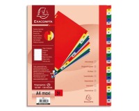 Intercalaires imprimés numériques PP couleurs 12/100e - 31 positions - A4+ - Assorties vives