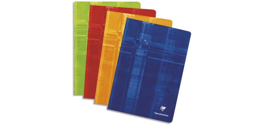 Cahier piqué A4 144 pages grands carreaux - Assortis
