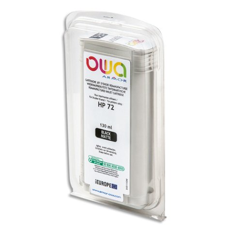 Cartouche d'encre traceur remanufacturée OWA - standard - Black Mat - pour HP 72