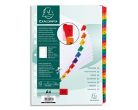 Intercalaire A4 carte bristol blanche Exacompta 31 positions numériques - Coloris assortis - 1 jeu