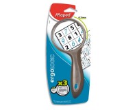 Loupe maped scolaire verre optique fumé 75mm diamètre grossissement par 3 anti-déformation coloris noir