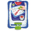 Ardoise blanche maped flex 195x270mm 1 face unie 1 face quadrillée 1 effacette 1 feutre 1 porte accessoire incassable