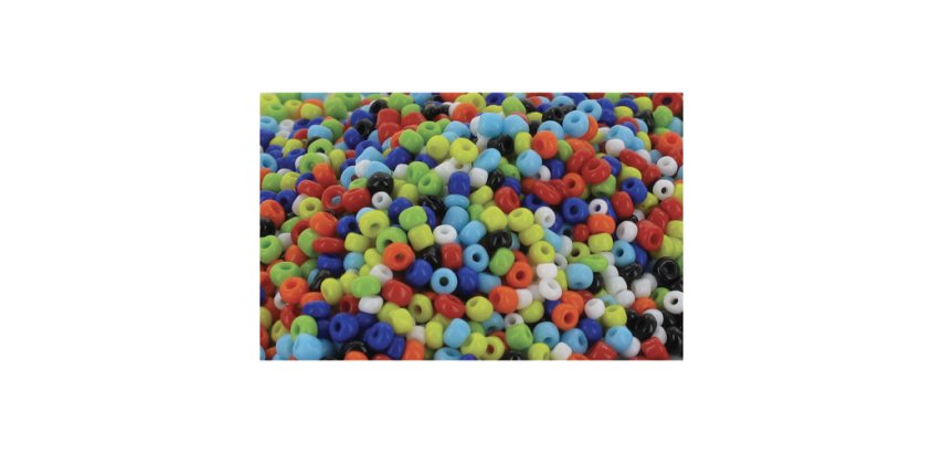 Perles rocailles o'color opaques diametre 2,5mm        coloris assortis bocal 500gr