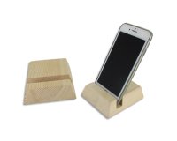 Support pour telephone bois ocolor 9.5x8x2.5cm coloris    naturel