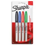 Permanente marker Sharpie punt 1,5 tot 3 mm - Verpakking van 4