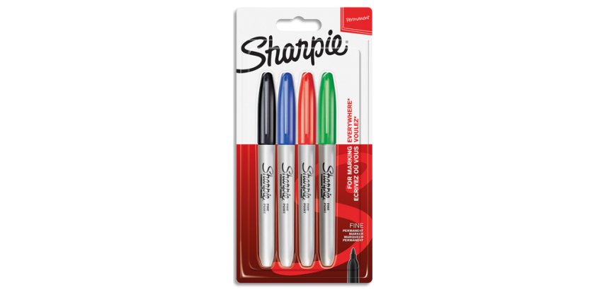 Permanentmarker Sharpie Spitze 1,5 bis 3 mm - Packung mit 4
