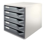 Module de classement, 5 tiroirs, gris-clair/gris-foncé