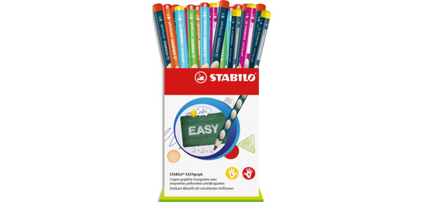 Crayon graphite EASYgraph, présentoir carton de 36
