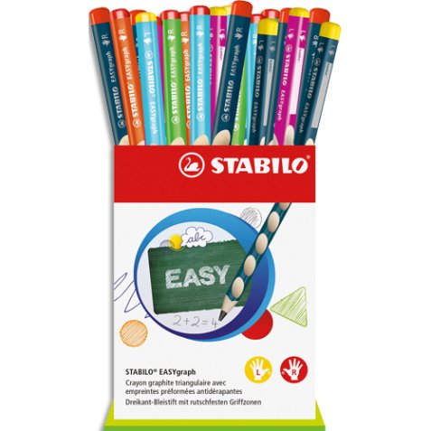 Crayon graphite EASYgraph, présentoir carton de 36