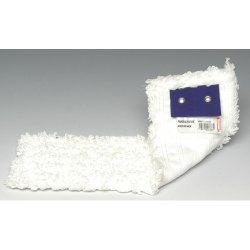 Frange de rechange Blanche en microfibre à bouclettes, oeillet chromé, Format 40 x 17 cm