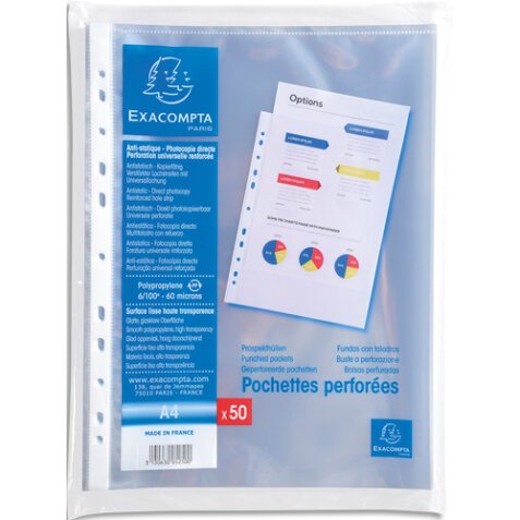 Pochette perforée, pack promo 40+10 GRATUITS, A4,