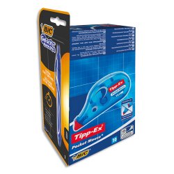 Tipp-Ex Pocket Mouse Rubans Correcteurs et Stylo Gel Gel-ocity Quick Dry-Encre Bleue, Lot de 10+1