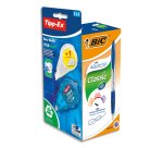 Atlantis Stylo Rétractable Pointe Moyenne - Bleu x12 + Tipp-Ex Ruban Correcteur -x1 + 1 Recharge