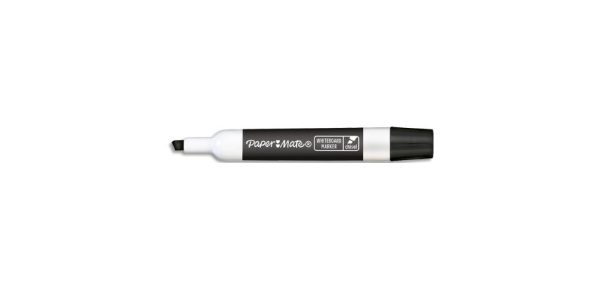 Marqueur paper mate effacable tableau blanc pointe          biseautee coloris noir