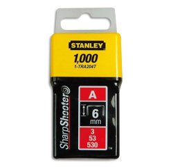Agrafes 6 mm type A - boite de 1000 pièces