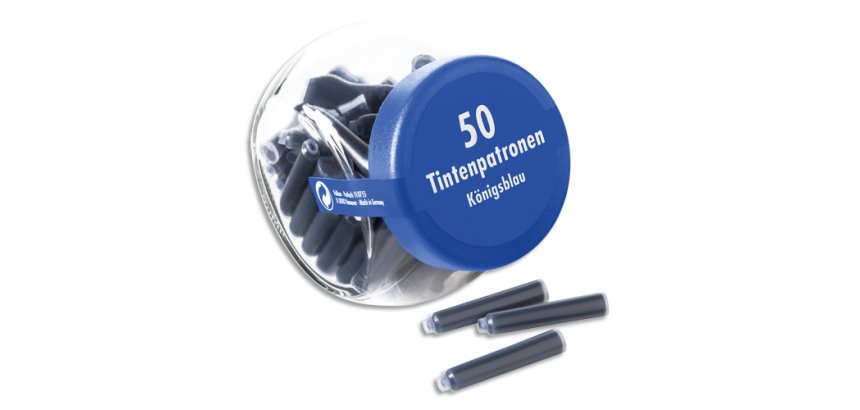 Cartouche d'encre, bonbonnière de 50, bleu roi