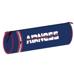Fourre-Tout Rond AIRNESS ANGELS polyester. 22x7x7 cm. Décor rubber, coloris Bleu, Blanc et Rouge.