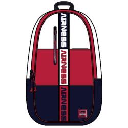 Sac Borne AIRNESS FURIOUS 2 cmpts 33x46x18 cm. Décor sérigraphié, coloris Bleu, Blanc et Rouge