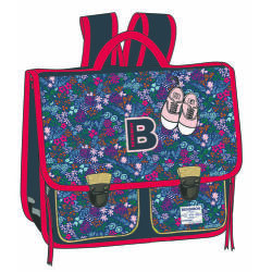 Gibecière BENSIMON Flowers & Glitters 38cm 2 cmpts 38x33x13cm Sérigraphié coloris fleuri