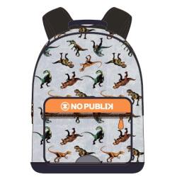 Sac Borne NO PUBLIK DINOSAURE 2 Compartiments 33x41x16 cm. Décor sérigraphié, coloris assortis.