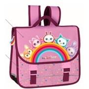 Gibecière SQUISHIMALS RAINBOW 38 cm 2 cmpts polyester 38x33x13 cm. Décor sérigraphié, coloris Rose
