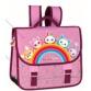 Gibecière SQUISHIMALS RAINBOW 38 cm 2 cmpts polyester 38x33x13 cm. Décor sérigraphié, coloris Rose