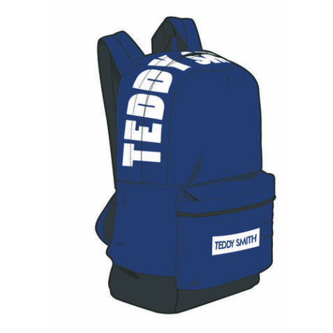 Sac Borne Souple TEDDY SMITH BLUE 1 CMPT polyester Denim 29x45x14 cm Sérigraphié, coloris Bleu