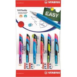 Présentoir de 24 stylos-plume EASYbuddy mixte M et L spéciale gaucher + 8 boîtes de 3 cartouches
