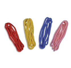 Elastiques cordes a sauter first loisirs cordes a sauter nylon tresse embouts brules   lot de4 coloris assortis
