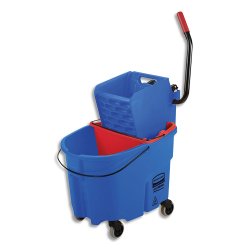 Seau Lavage à plat Combo WaveBrake + seau 33 /17L + Presse latérale polypropylène Bleu rouge