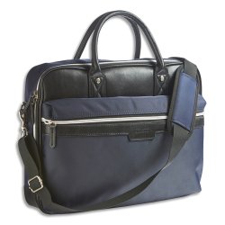 Sacoche ordinateur 15'' en polyester, 1 compartiment, bandoulière, 40x31x8cm bleu