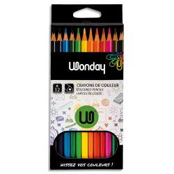 Boîte de 12 crayons de couleur 18 cm - corps triangulaire