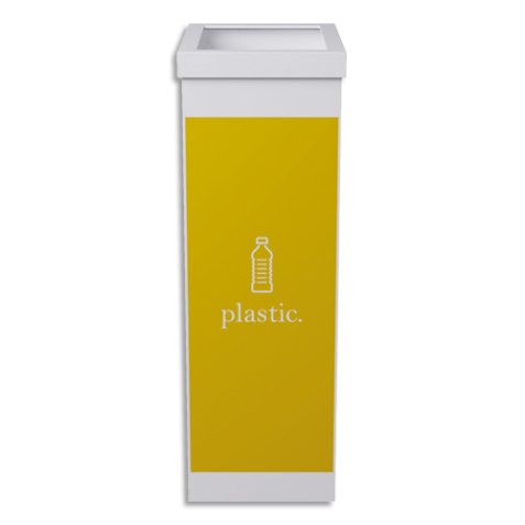 Collecteur pour tri sélectif, plastique, blanc