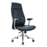 Fauteuil Tauri imitation cuir PU Noir, haut dossier, à mécanisme synchrone, accoudoirs fixes fournis