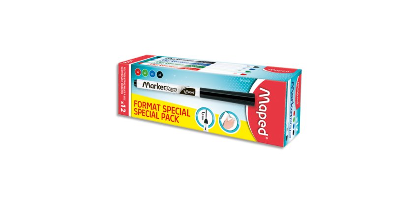 Feutre effaçable à sec Marker'Peps, pack promo de 12