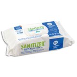 Lingettes nettoyantes désinfectantes mains et surfaces Sanitizer - Paquet de 80