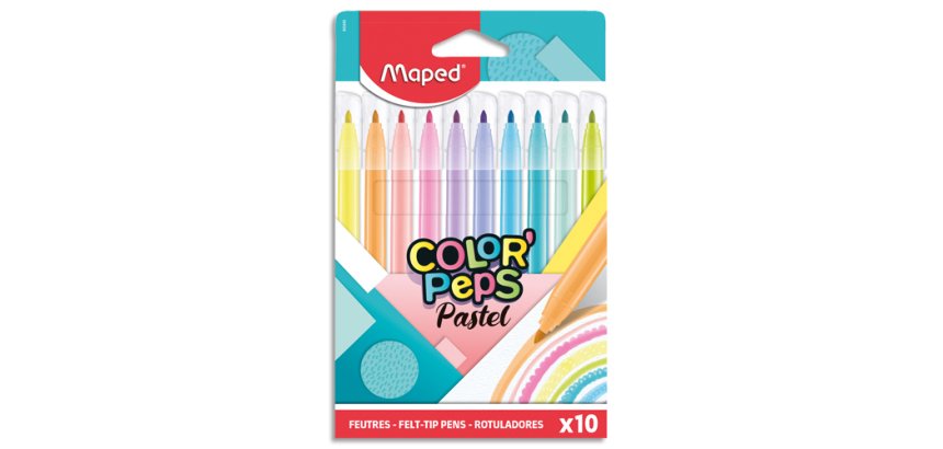 Feutre COLOR'PEPS Pastel, étui carton de 10