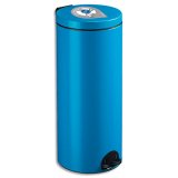 Poubelle à pédale Sanelia en acier Bleu, capacité 30 Litres, seau en plastique - D29 x H67 cm