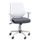 Fauteuil NEWTON en tissus, à mécanisme basculant, blocage 2 positions, assise grise, structure blanche