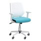 Fauteuil NEWTON en tissus, à mécanisme basculant, blocage 2 positions, assise verte, structure blanche