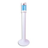 Borne de désinfection sans contact des mains : un diffuseur spray + pied + socle + piles