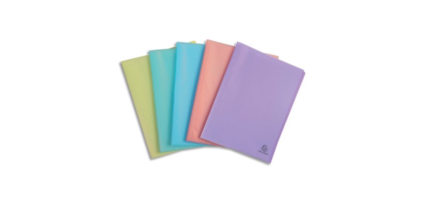Protège-documents en polypropylène semi rigide Chromaline Pastel 60 vues - A4 - Couleurs assorties