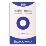 Fiche bristol 125 x 200 mm unie blanche non perforée Exacompta - Boîte de 100