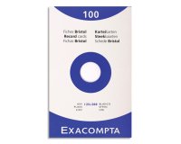 Fiche bristol 125 x 200 mm unie blanche non perforée Exacompta - Boîte de 100